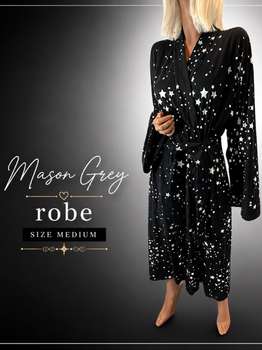Mason Grey robes Black & white Star Patterned medium